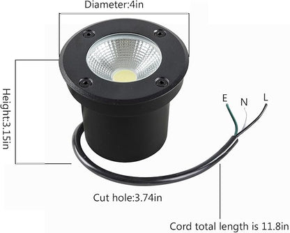 In Ground Lights Outdoor Lighting,IP65 Waterproof Well Light 120V 110V,7W 700lm,3CCT Selectable LED Landscape Lighting Wired for Garden Yard,Pathway,Driveway,Deck,Pack of 8