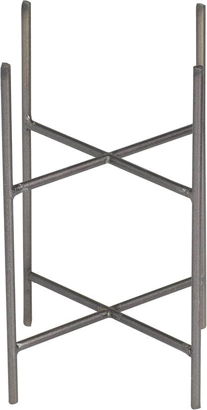 Deco 79 Metal Indoor Outdoor Planter Small Planter Pot with Removable Stand, Set of 2 Planters 12", 9"H, Gray