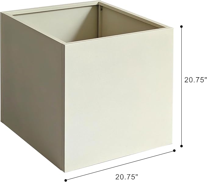 ARNIS Metal Planter Box, 20.75" Lx20.75 Wx20.75 H Large Square Indoor Outdoor Planters Cube, Galvanized Steel Heavy Duty Flower Pot with Drainage for Tall Plants, Trees, Flowers (Sand)