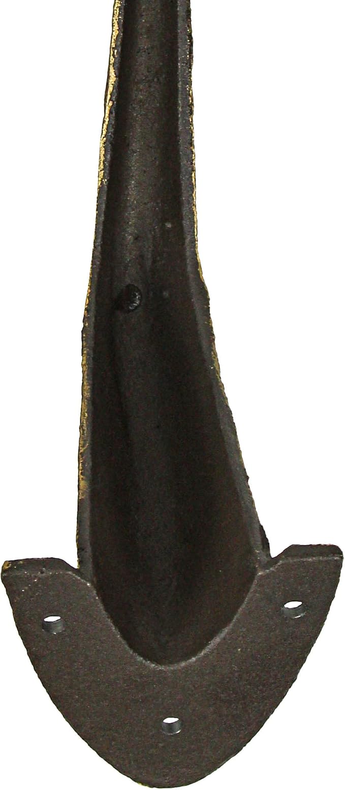 Bronze Finish Cast Iron Whale Tail Decorative Garden Hose Holder Wall Mounted Hook - Easy Install - Home Storage - Outdoor Nautical Decor - 10.5 Inches High