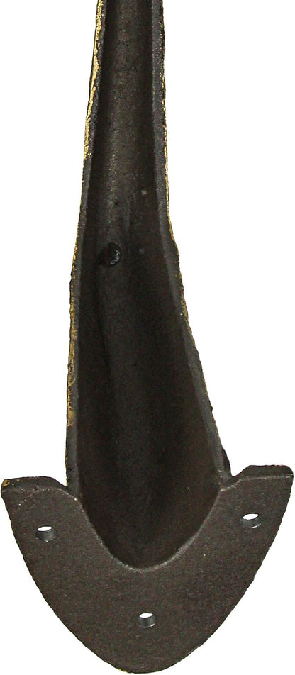 Bronze Finish Cast Iron Whale Tail Decorative Garden Hose Holder Wall Mounted Hook - Easy Install - Home Storage - Outdoor Nautical Decor - 10.5 Inches High
