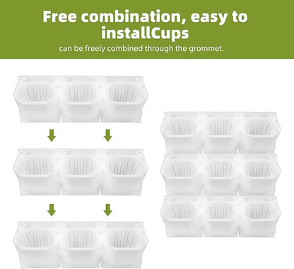 Self-Watering Vertical Wall Planter, 36 Pots Wall Mounted Garden for Indoor/Outdoor, Stackable Planter, Includes Panels, for Herbs, Flowers & Vegetables (White)