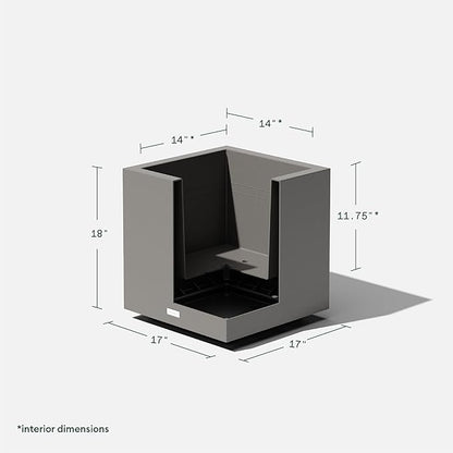 Veradek Block Series Cube Plastic Planter - Large Square Planter for Indoor or Outdoor Patio/Garden | Durable All-Weather Use with Drainage Holes | Modern Décor for Tall Plants, Trees, Flowers