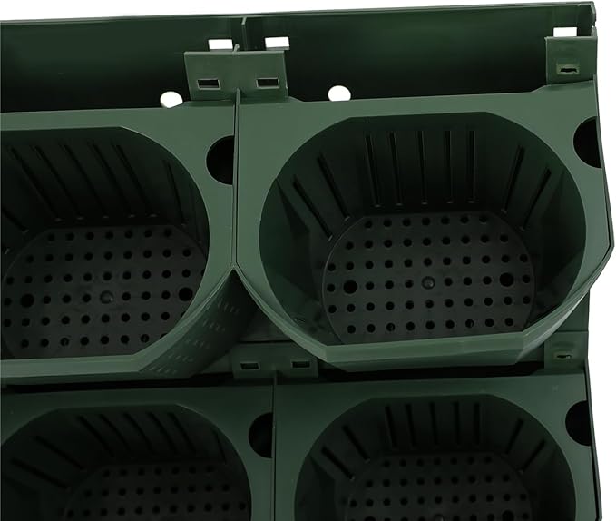 Wall-Mounted Flower Pot Holder for Indoor Outdoor Use on Balcony, Patio, Garden (36-Slot Army Green)