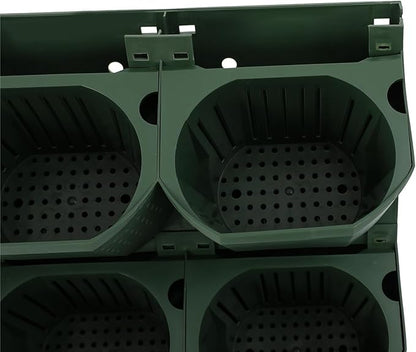 Wall-Mounted Flower Pot Holder for Indoor Outdoor Use on Balcony, Patio, Garden (36-Slot Army Green)