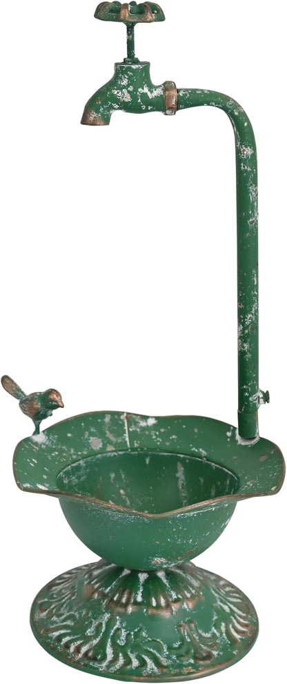 Unique Planters for Indoor Outdoor Plants, Rustic Succulent Planters, Outdoor Flower Pots, Indoor Succulent Plant Pots, Metal Tap Design, Home and Garden Decor (Green)