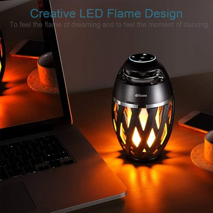 Led Flame Table lamp, Torch Atmosphere Bluetooth Speakers&Outdoor Portable Stereo Speaker with HD Audio and Enhanced Bass,LED flickers Warm Yellow Lights BT4.2 for iPhone/iPad/Android