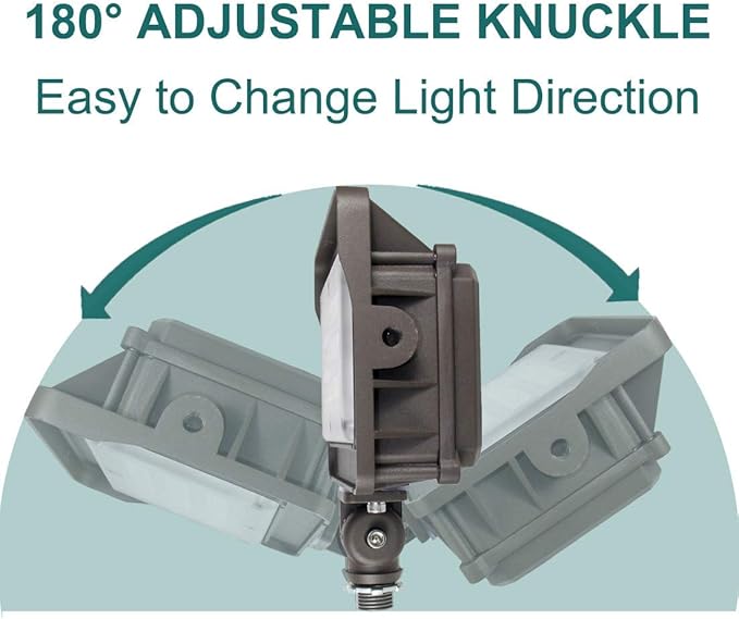 kadision LED Flood Light 50W, Dusk-to-Dawn Photocell, 5000K 6500lm 100-277Vac, 180-degree Adjustable Knuckle, Waterproof Outdoor Security Lighting Fixtures, ETL Listed (4-Pack)