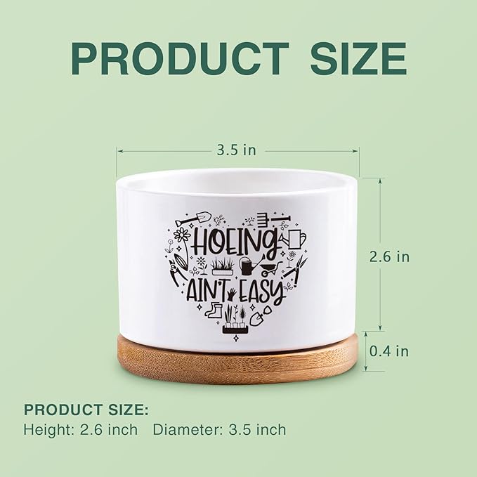 Thank You for Helping Me Grow Pots, Succulent Cactus Pot, Funny White Ceramic Flower Planters, Indoor 3.5 inch Pots, Plant Not Included