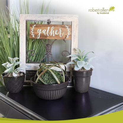 Headwind Glazed Ironstone Boutique Collection Plant Pot Indoor – Mini Venti 5 Inch – Graphite Color Flower Pots for Indoor Plants - Glazed Pots for Plants by Robert Allen
