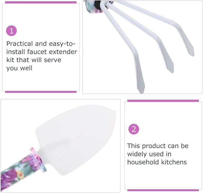 Housoutil Garden Tools Kit with 5 Mini Planting Shovels and Transplanting Tools Purple Gardening Accessory Set for Succulent and Pot Plant Growing for Outdoor Garden Care