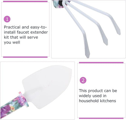 Housoutil Garden Tools Kit with 5 Mini Planting Shovels and Transplanting Tools Purple Gardening Accessory Set for Succulent and Pot Plant Growing for Outdoor Garden Care