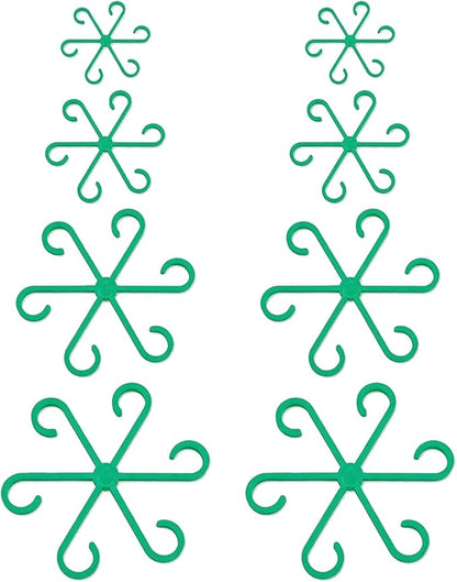 8 Pack Adjustable Indoor Plant Support Stakes, Reusable Plastic Stem Holders & Trellis for Monstera, Pothos, Vines Vertical Growth Air Circulation Stable Stem Support (Green)