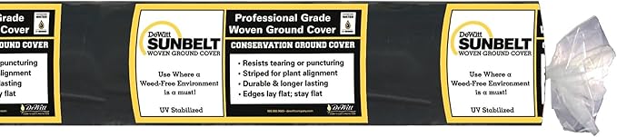 Dewitt 9-Pack Sunbelt Weed Barrier Fabric 3.2 oz, 4 x 300 Feet – Heavy-Duty Ground Cover Mat for Greenhouse Floors, Garden Rows, Raised Beds, Yard Gardening, and Outdoor Landscape Protection