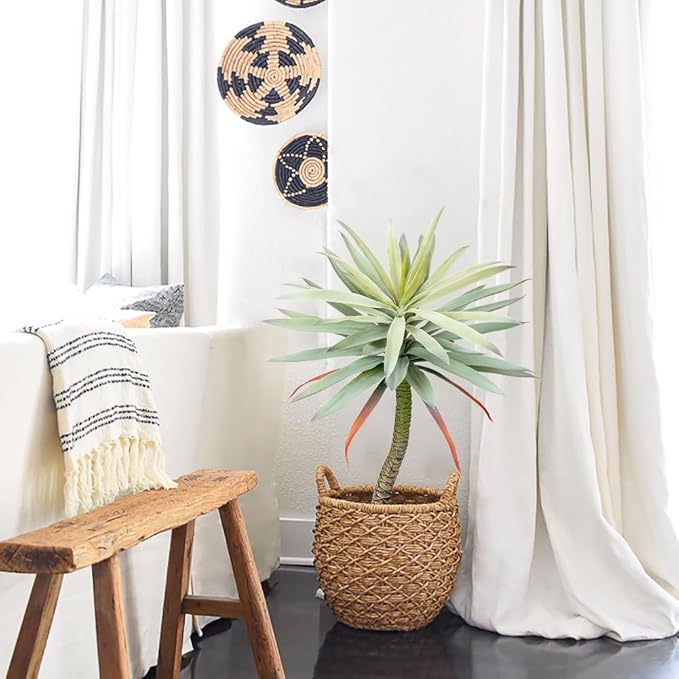 Briful Large Fake Agave Plants 3ft/35inch Tall Artificial Yucca Plants in Black Pot Outdoor Faux Agave Plant for Home Decor Office Fornt Porch Balcony Living Room Decor