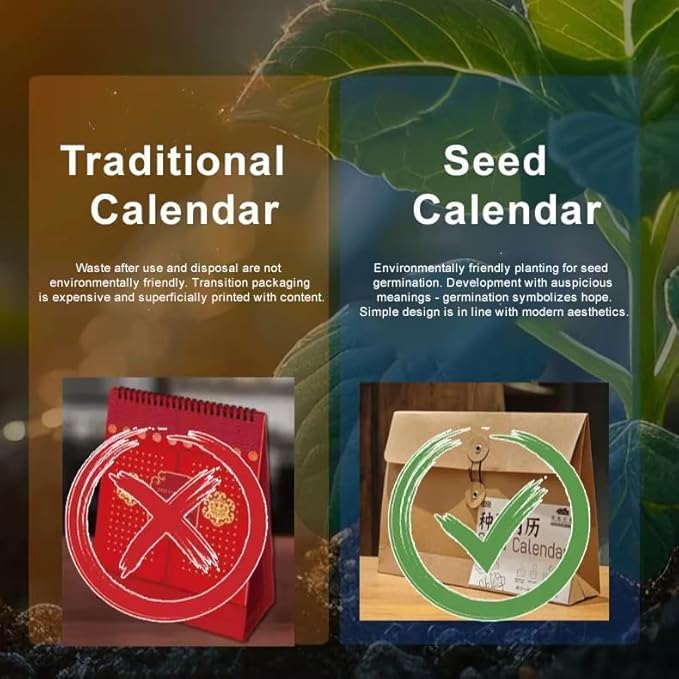 Eco-Friendly Plantable Love Seed Calendar 2026,12-Month Biodegradable Seed Paper Planner with Wildflower, Herb & Fruit Seeds, Gardening & Gifting Gift for Women, Men, Green Living Decor