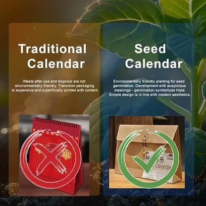 Eco-Friendly Plantable Love Seed Calendar 2026,12-Month Biodegradable Seed Paper Planner with Wildflower, Herb & Fruit Seeds, Gardening & Gifting Gift for Women, Men, Green Living Decor