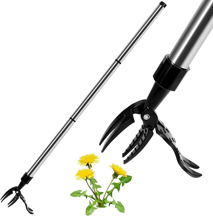 ELECROW Stand Up Weeding Tools, Weed Puller Tool Stainless Steel Garden Weeder, Long Handle Weed Remover Tool