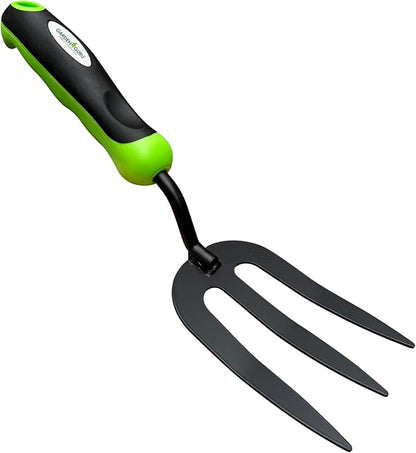 Garden Guru Hand Weeder Fork Tool – Rust Resistant High Carbon Steel – Ergonomic Handle – Great for Planting, Spreading Mulch, Weeding, Loosening & Transplanting Soil