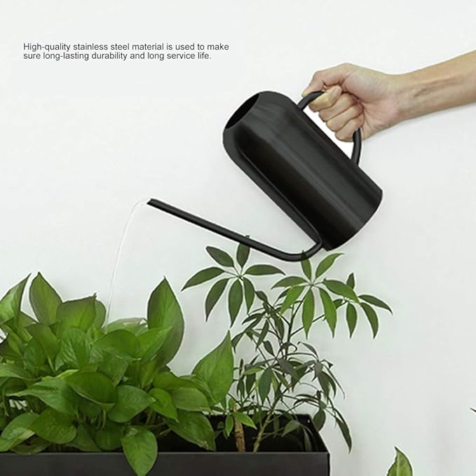 FLEXMAN 1.5L Watering Can, Multi Purpose Stainless Steel Indoor Outdoor Long Spout Watering Pot, Modern Style Watering Pot for Plant Sprinkler Irrigation, Potted Plants