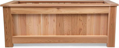 All Things Cedar 4 Foot Cedar Box Planter, Elevated Outdoor Garden Bed, Natural