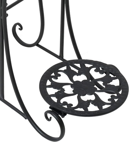 32inch Tall Metal Plant Stand Multi Tiered 4 Tier Multiple Flower Pots Holder Shelf Rack Display Stand Wrought Iron Planter Display Rack Potted Planter Shelves Organizer for Patio Balcony Garden