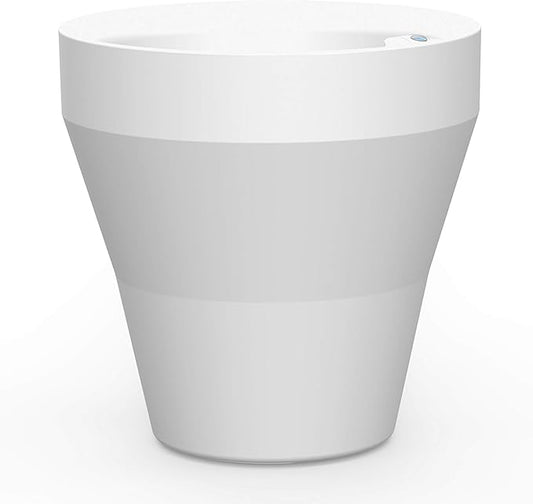 Crescent Garden Rim TruDrop Planter, Self-Watering Plant Pot, 18-Inch (Alpine White)