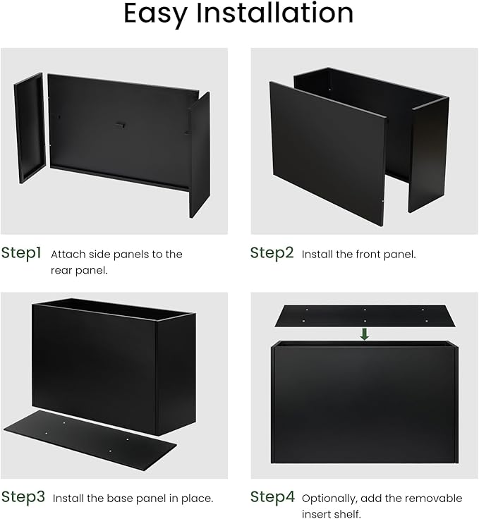 Heavy-Duty Steel Planter Box, Rust-Resistant Large Outdoor & Indoor Plant Container, Metal Garden Box with Drainage Holes & Reinforced Edges 38”x12”x30”