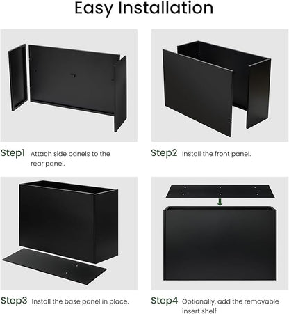 Heavy-Duty Steel Planter Box, Rust-Resistant Large Outdoor & Indoor Plant Container, Metal Garden Box with Drainage Holes & Reinforced Edges 38”x12”x30”