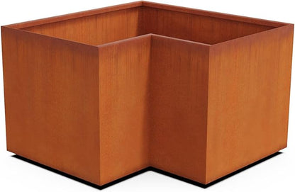 Plantercraft Large Rectangular Planters for Outdoor Plants - 36x24x24 Corten Steel Planter, Extra Large Outdoor Planter Box for Modern Garden & Patio Landscapes, Fully Assembled
