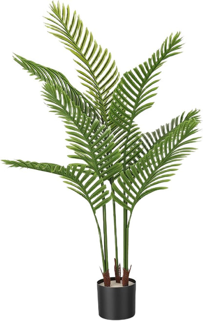 Artificial Palm Trees, 5FT Tall Faux Tree for Indoor and Outdoor, Artificial Plants with Basic Planter, Suitable for Home, Bathroom, Porch Outside Patio Decor