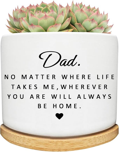 Dad Gifts from Daughter Son, Succulent Cactus Cute Planter Plant Pots Gifts for Dad, for Dad Father, Dad Birthday Gifts, Best Dad Ever Gifts, Gardening Gifts for Dad