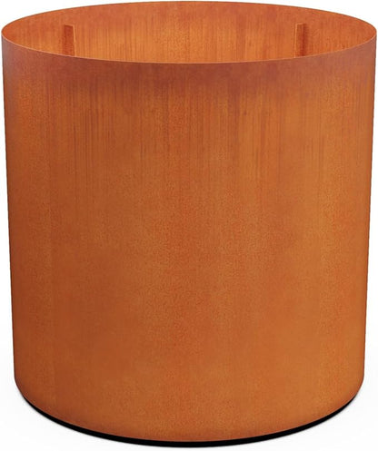 PLANTERCRAFT Corten Steel Metal Planter Box, Round Sizes, Modern Garden Steel planters for Commercial and Residential Outdoor Use.