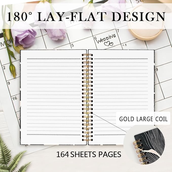 Boho Abstract Flower Spiral Notebook, Bohemian Floral Journal Notebook, Flower Aesthetic Journaling Notebooks for Women, Boho Abstract Office School Supplies Gifts, 5.5x8.3 Inch