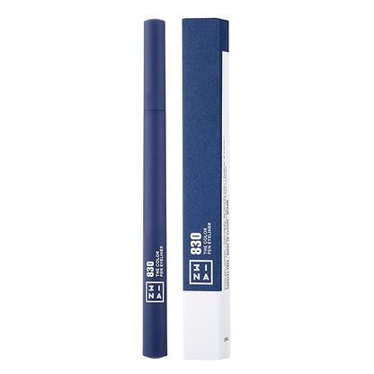 3INA The Color Pen Eyeliner 830 - Ultra Fine Tip 14H Dark Blue Longwear Liquid Liner - Vibrant Color, Matte, Smudgeproof, Flake Proof Eye Makeup - Cruelty Free, Paraben Free, Vegan Cosmetics - Navy