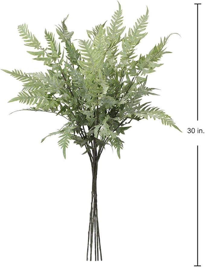 Briful 30" Artificial Boston Fern Plants Bushes Fake Shrubs Bush Greenery Plants Faux Fern Plant Large for Outdoors UV Resistant Garden Plants or Home Office Desk Indoor Decor 6pcs