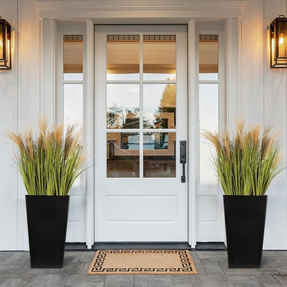 Melorca&Guilla Artificial Plants 6PCS 31.5“ Fake Tall Grass,Faux Plant,Tall Onion Faux Grass Plants,Artificial Greenery Shrubs Bushes for Garden Porch Window Box Shop Office Home Décor
