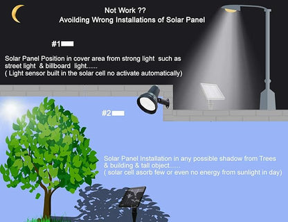 SUNLONG Solar Powered Spot Lights Outdoor Waterproof 2 in 1 Bright Solar SpotLights Power Adjustable for Flag Yard Flagpole Landscape Dusk to Dawn 2 x Spots Warm White