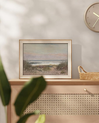 InSimSea Framed Canvas Wall Art Decor Room Decor, Classical Coastal Scenery Bathroom Pictures Wall Decorations, Farmhouse Kitchen Office Bathroom Art Wall Decor 12x16In