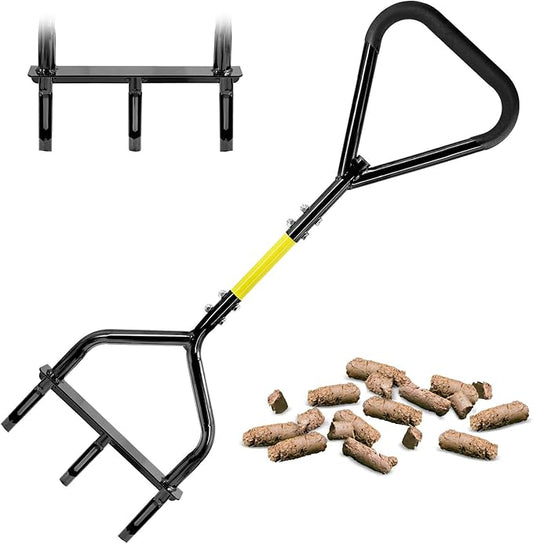 Jardineer Lawn Aerator Coring Tool, Manual Hollow Tine Aerator with 5-Inch Deep Hollow Tines and Triangular Handle for Stability, Grass Aerators for Soil Aeration, Lawn & Garden Care