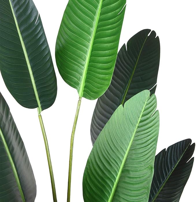 Fopamtri Artificial Bird of Paradise Plant Fake Tropical Palm Tree for Indoor Outdoor, Perfect Faux Plants for Home Garden Office Store Decoration, 5 Feet-1 Pack