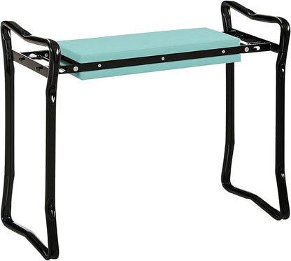 Outsunny Padded Garden Kneeler and Seat Bench, Padded Foldable Garden Stool, Green