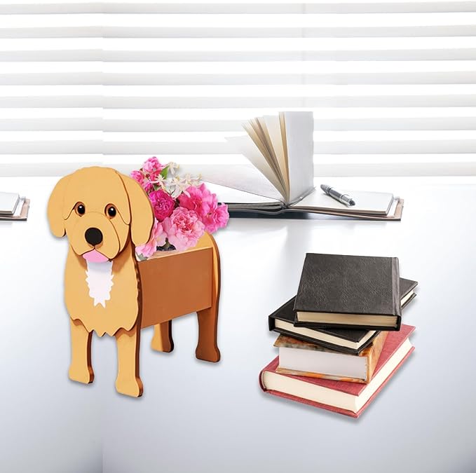 Cavoodle Dog Planter Plant Pots,Cute Dog Flower Planter,Gifts for Pet Lovers,Unique Animal Plant Pots,Office,Indoor Outdoor Garden Decor(9.45 * 6.73 * 13.39in)