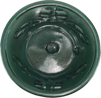 W&W Orchid Pot with Holes and Saucer for Repotting, Green, 5.5 Inches
