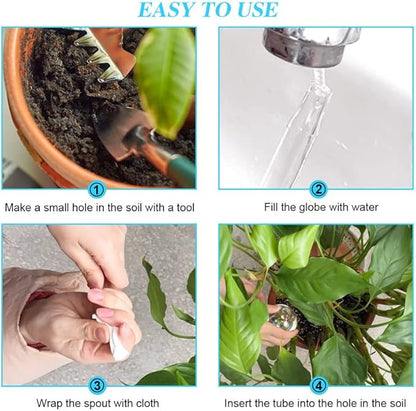 3 Pcs Plant Watering Globes,Self Watering Planter Insert Plant Accessories,Colorful Glass Plant Watering Devices for Indoor Plants