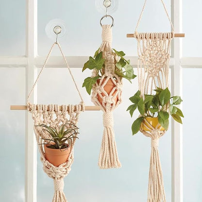 LEISURE ARTS Macrame Kit Mini Planter Set, DIY Plant Hanger Kit for Adults Beginners