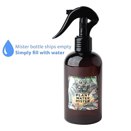 Cute Farms Indoor Potted Exotic Flower & Tropical Plant Fertilizer | Gentle Weekly Use Formula Plant Food (8 oz. Spray + ONE Fine Mist Spray Bottle)