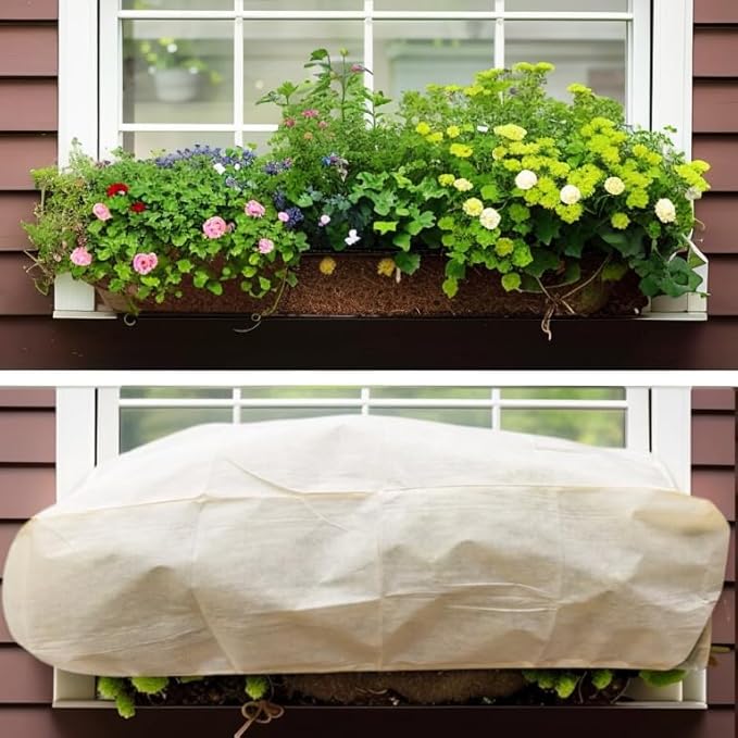 Plant Cover Freeze Protection, 39.3"x17.7"x15.7" Winter Plant Covers, Plant Frost Cover, Tree Plant Freeze Protection Covers, Planter Plant Winter Frost Blanket with Zip Drawstring,2 Pack