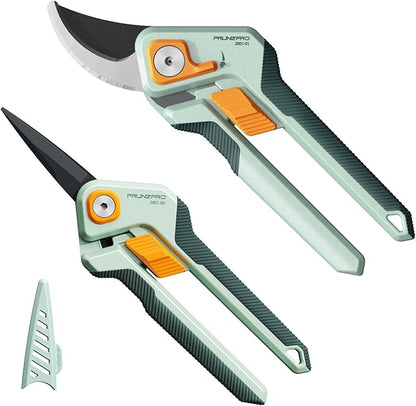 PrunePro Pruning Shears Gardening Scissors Set Professional Hand Pruner Sharp Stainless Steel Blade Garden Scissors Plant Flower Garden Clipper