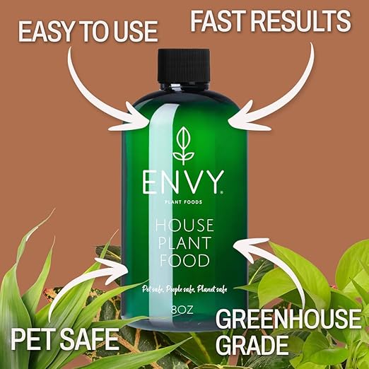 ENVY House Plant Food – Advanced Liquid Fertilizer for Indoor Plants – All-Purpose One-Part Formula for Stronger Roots, Greener Leaves & Faster Growth (32oz)